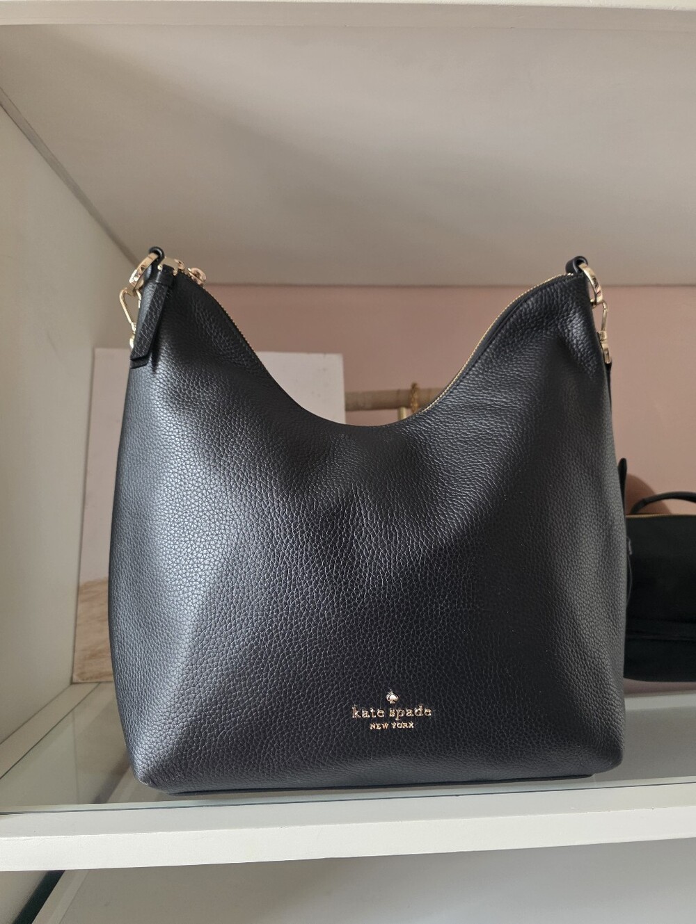 Kate Spade Black Leather Hobo Shoulder Bag